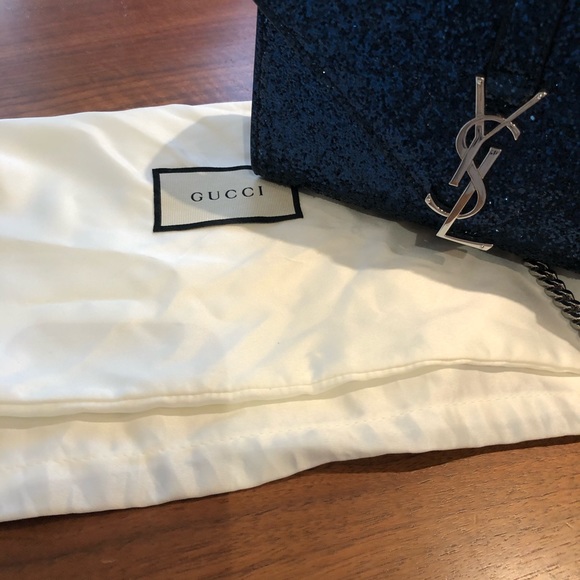 Authentic YSL Blue Glitter Crossbody - Picture 7 of 9